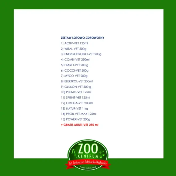 Zestaw Lotowo-zdrowotny Centrum Zdrowia Gołębi